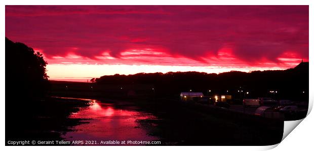 Sunset over river Wick, Wick, Caithness, Scotland Print by Geraint Tellem ARPS