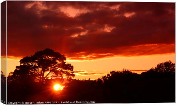 Midsummer Highland sunset, near Inverness, Scotland Canvas Print by Geraint Tellem ARPS