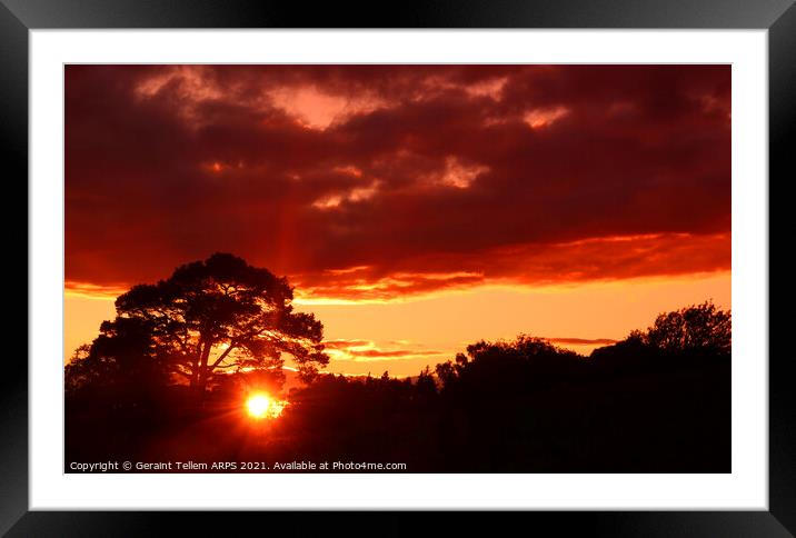 Midsummer Highland sunset, near Inverness, Scotland Framed Mounted Print by Geraint Tellem ARPS