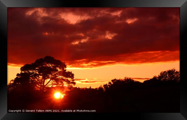 Midsummer Highland sunset, near Inverness, Scotland Framed Print by Geraint Tellem ARPS