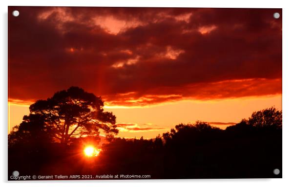 Midsummer Highland sunset, near Inverness, Scotland Acrylic by Geraint Tellem ARPS