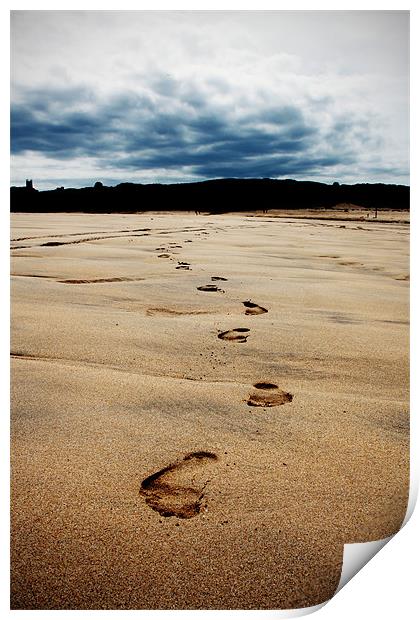 Beach Footprints Print by Kieran Brimson
