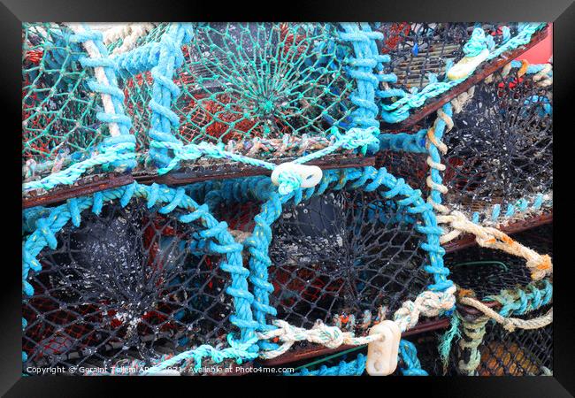 Lobster pots/ crab nets, John o'Groats Harbour, Caithness, Scotland Framed Print by Geraint Tellem ARPS