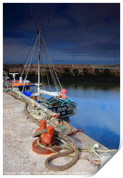 Fishing boat, John o'Groats Harbour, Caithness, Scotland Print by Geraint Tellem ARPS
