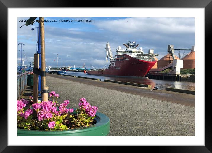 The Quayside at Blyth in Northumberland Framed Mounted Print by Jim Jones