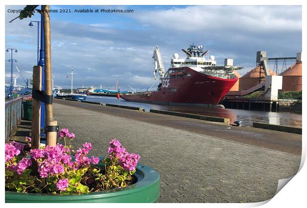 The Quayside at Blyth in Northumberland Print by Jim Jones