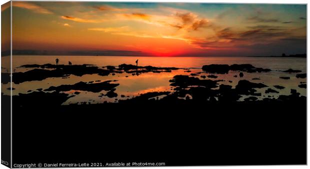 Panoramic Sunset Coastal Scene, Montevideo Uruguay Canvas Print by Daniel Ferreira-Leite
