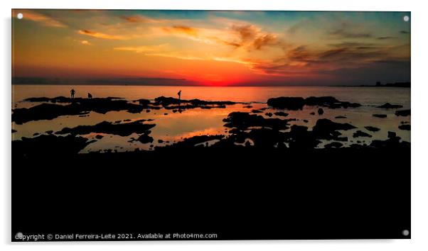 Panoramic Sunset Coastal Scene, Montevideo Uruguay Acrylic by Daniel Ferreira-Leite