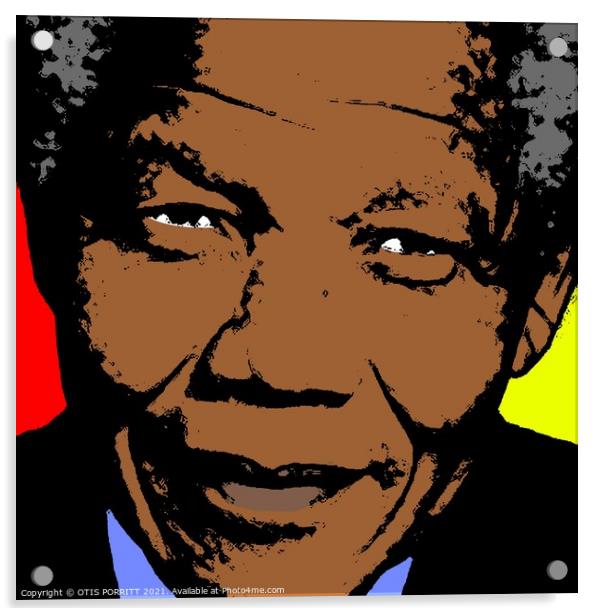 Nelson Rolihlahla Mandela  Acrylic by OTIS PORRITT