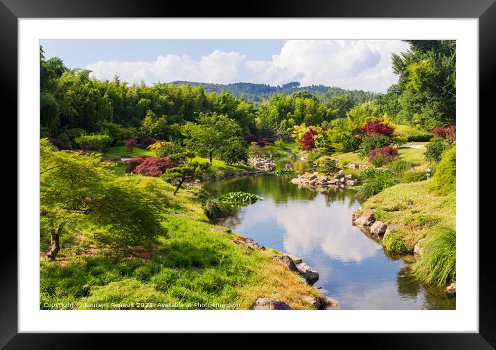 Japanese garden and nature  Framed Mounted Print by Laurent Renault