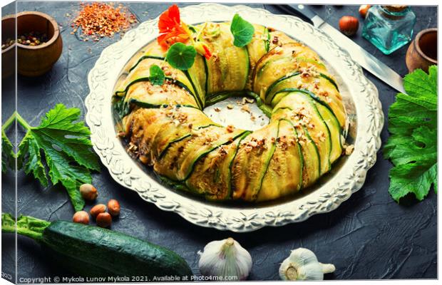 Vegetable terrine of zucchini Canvas Print by Mykola Lunov Mykola