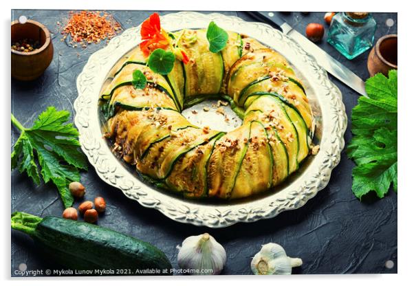 Vegetable terrine of zucchini Acrylic by Mykola Lunov Mykola