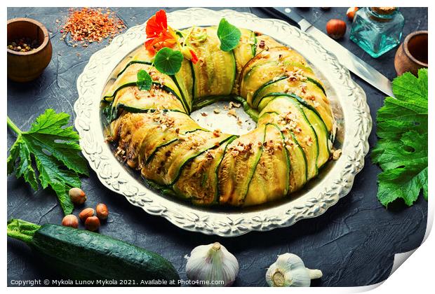 Vegetable terrine of zucchini Print by Mykola Lunov Mykola