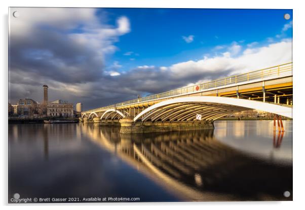 Grosvenor Bridge Sunset Acrylic by Brett Gasser