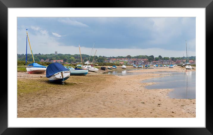 Boats at low tide by Blakeney Quay Framed Mounted Print by Jason Wells