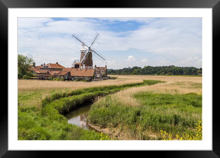 Channel leading to Cley Windmill Framed Mounted Print by Jason Wells