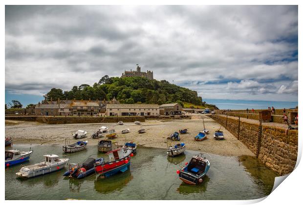 Harbour at St Michael's Mount Print by Roger Green