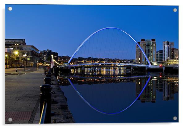 Quayside Millennium Bridge Reflection Acrylic by Kevin Tate