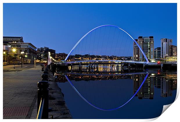 Quayside Millennium Bridge Reflection Print by Kevin Tate