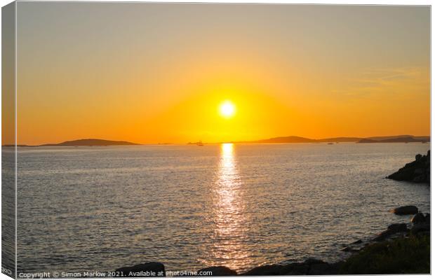 Exotic Sunset in Isles of Scilly Canvas Print by Simon Marlow