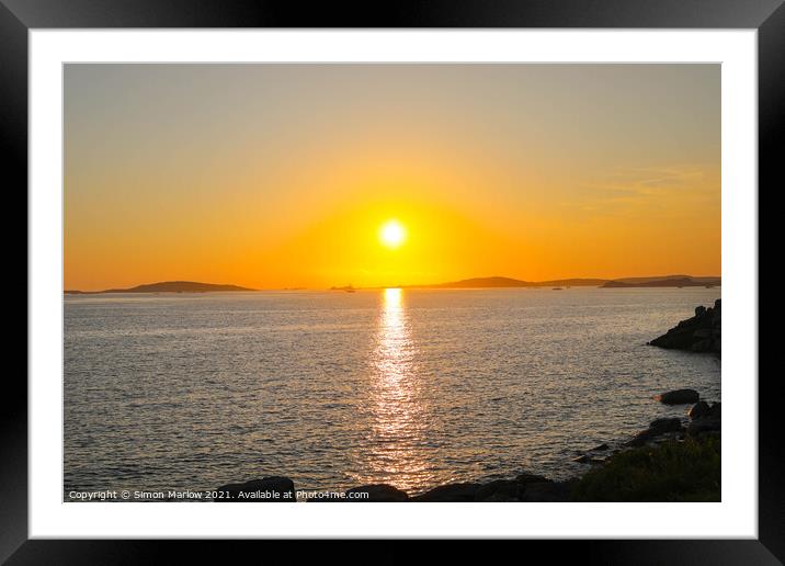 Exotic Sunset in Isles of Scilly Framed Mounted Print by Simon Marlow