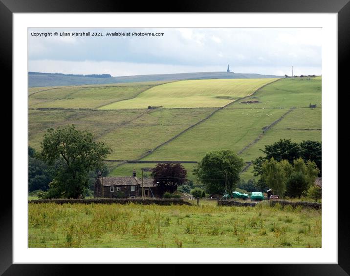 Looking over to Stoodley Pike.  Framed Mounted Print by Lilian Marshall