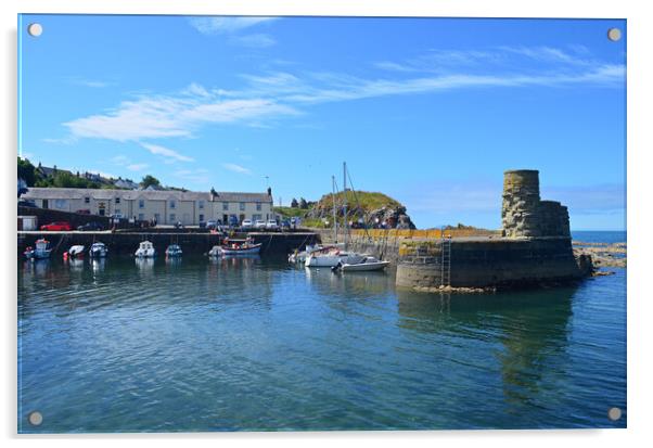 Small village harbour at Dunure Ayrshire Acrylic by Allan Durward Photography