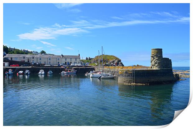 Small village harbour at Dunure Ayrshire Print by Allan Durward Photography