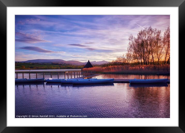 Sunset at Llangorse Lake Framed Mounted Print by Simon Randall
