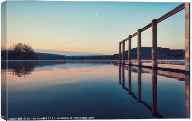Sunrise at Llangorse Lake Canvas Print by Simon Randall