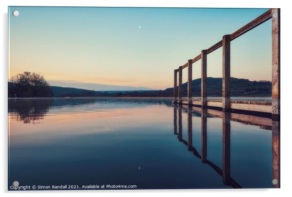 Sunrise at Llangorse Lake Acrylic by Simon Randall