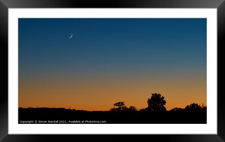 New Moon and Venus Framed Mounted Print by Simon Randall
