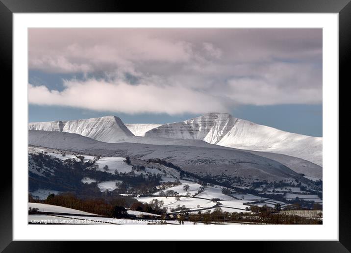 Brecon Beacons in the Snow Framed Mounted Print by Simon Randall