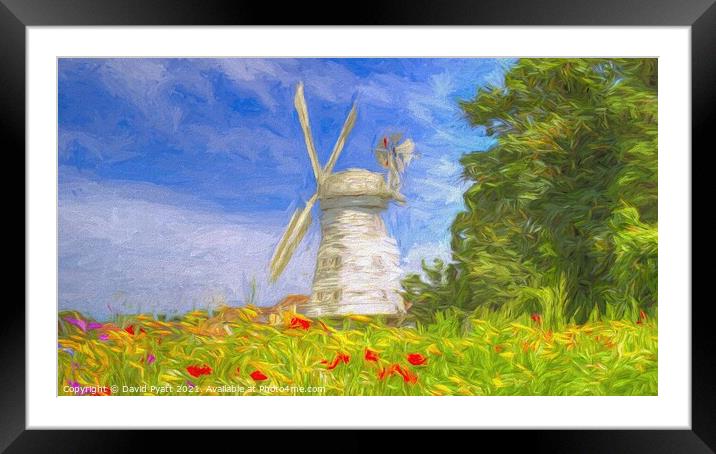 Windmill Panorama Art Framed Mounted Print by David Pyatt