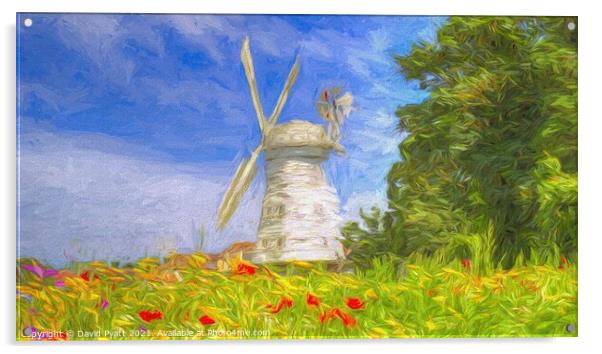 Windmill Panorama Art Acrylic by David Pyatt