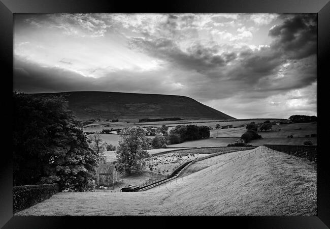 Shaded Pendle Framed Print by David McCulloch