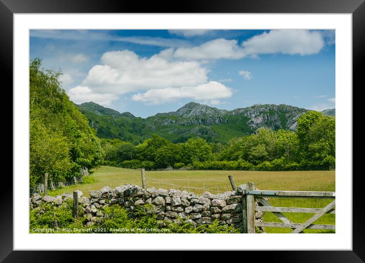 Harter Fell on a summers day Framed Mounted Print by Alan Dunnett