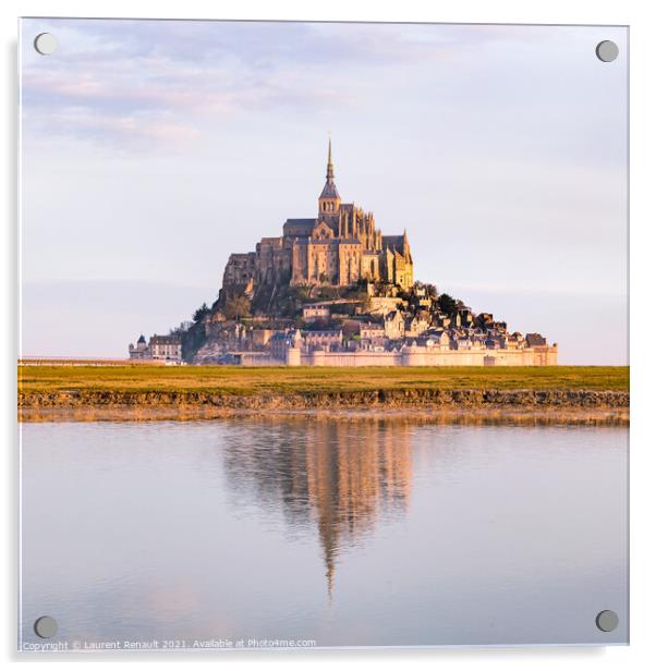 Mont Saint-Michel 	at the dawn Acrylic by Laurent Renault