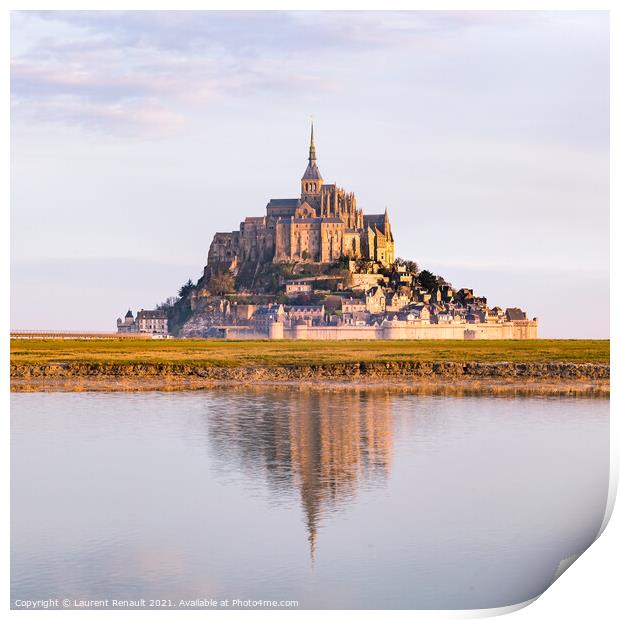 Mont Saint-Michel 	at the dawn Print by Laurent Renault