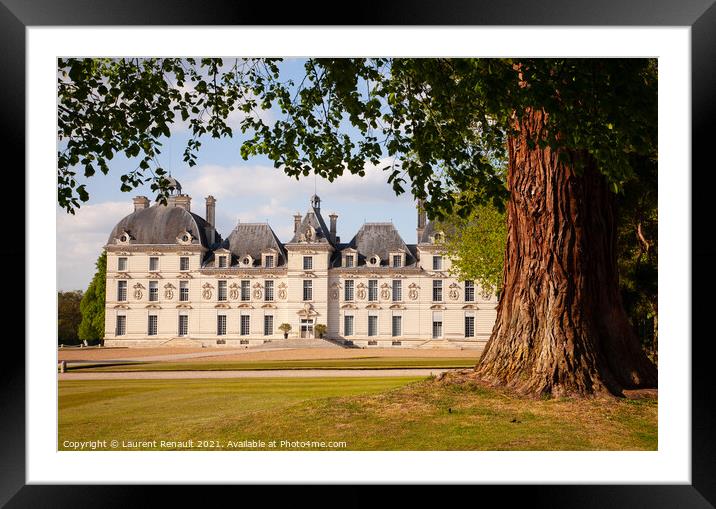 Castles of Loire valley - elegant Cheverny Framed Mounted Print by Laurent Renault