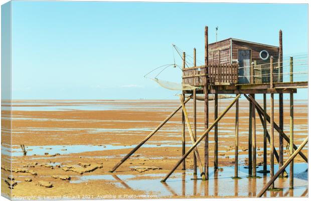 Hut of fisherman in the bay Canvas Print by Laurent Renault