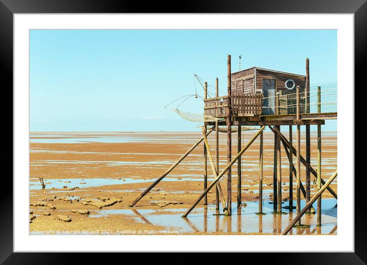 Hut of fisherman in the bay Framed Mounted Print by Laurent Renault