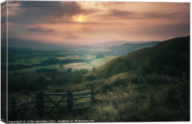 Hope Valley Sunrise Canvas Print by philip kennedy