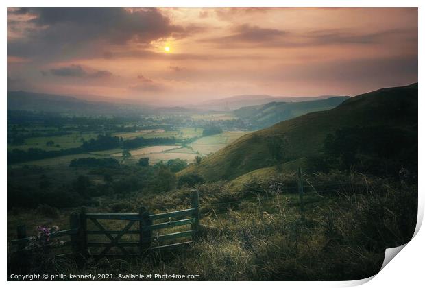 Hope Valley Sunrise Print by philip kennedy