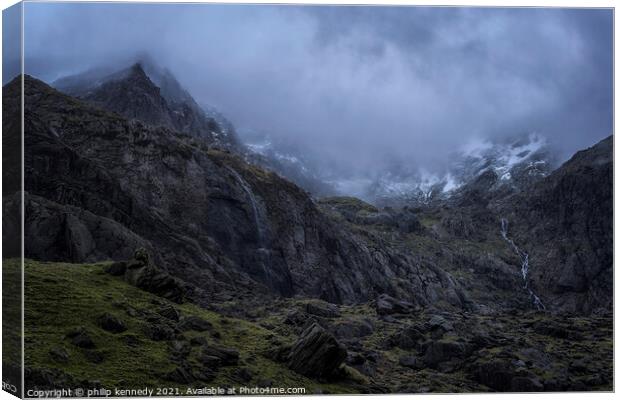 Misty Mountains Canvas Print by philip kennedy