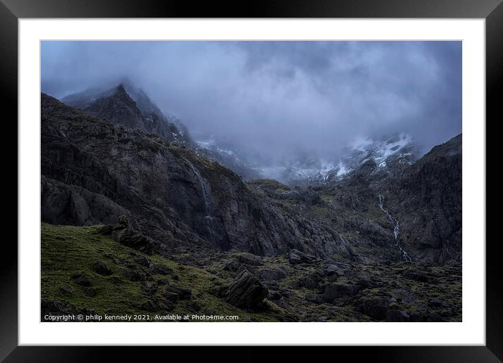 Misty Mountains Framed Mounted Print by philip kennedy