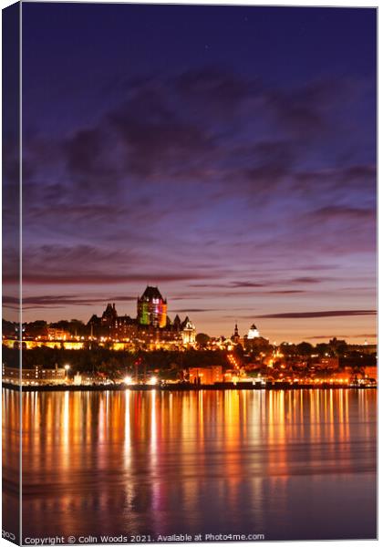 Quebec City at dusk Canvas Print by Colin Woods