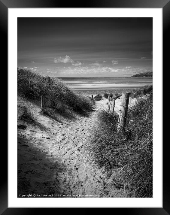 path in the dunes leading to the beach Framed Mounted Print by Paul Gorvett