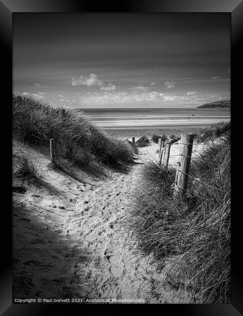 path in the dunes leading to the beach Framed Print by Paul Gorvett