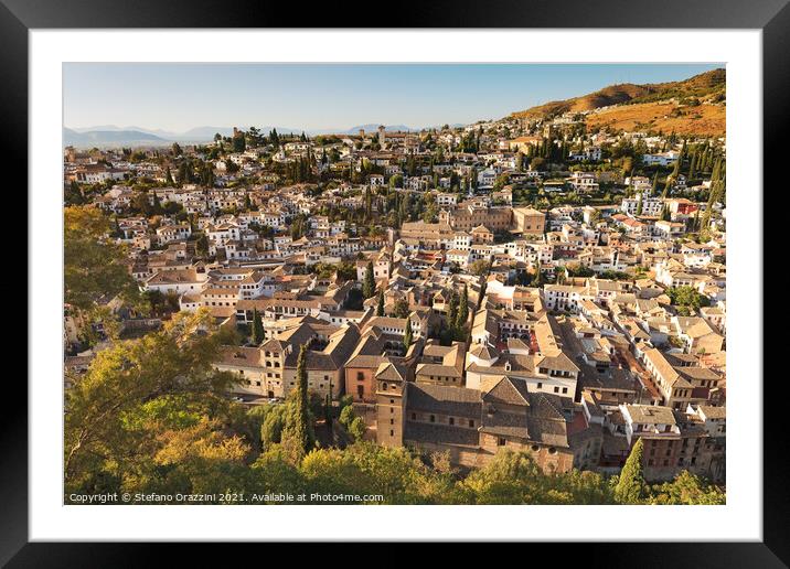 Granada, view of Albaicin district. Andalusia,  Framed Mounted Print by Stefano Orazzini